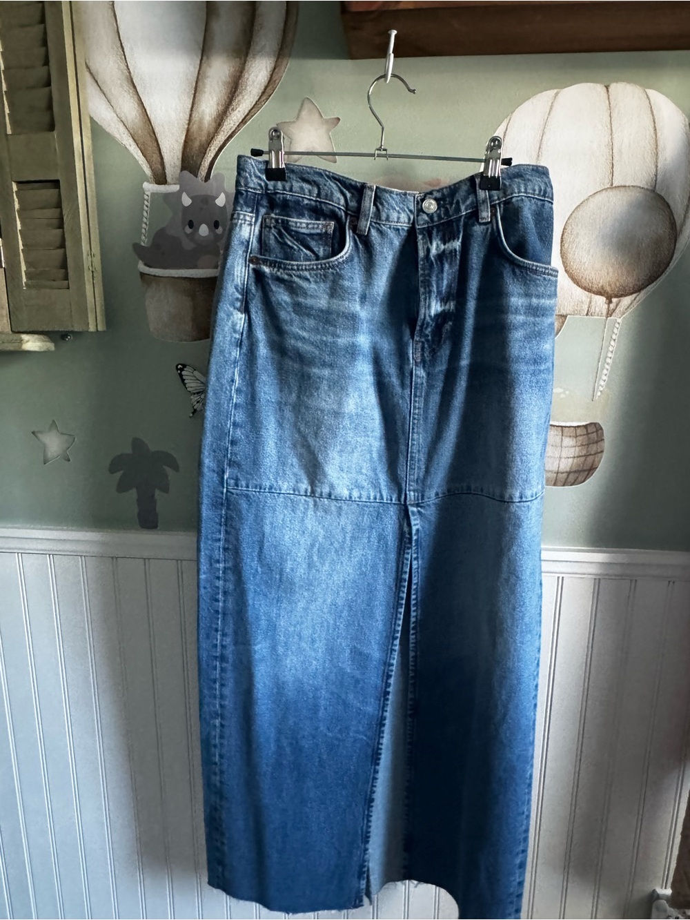 Reformation High Waist Denim Maxi Skirt